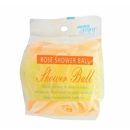 Sungbo Cleamy Мочалка Flower ball rose shower ball, 28х100, 1шт мочалка для душа sung bo cleamy clean