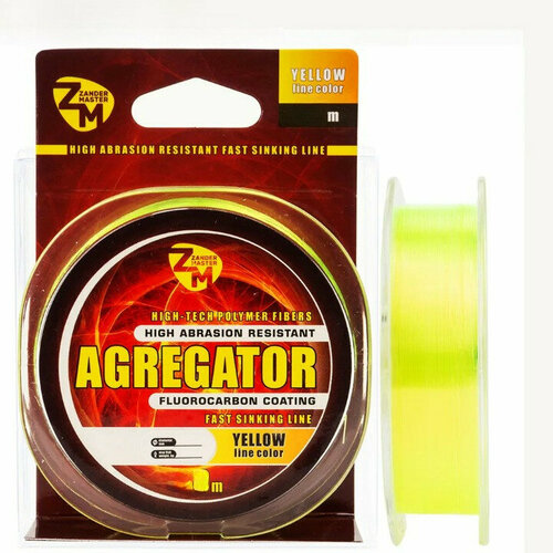фото Леска zandermaster agregator 100m, 0.234мм х 5,7кг жёлтая zander master
