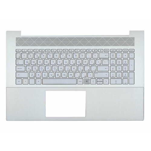 Клавиатура (топ-панель) для ноутбука HP Envy 17-CG серебристая с серебристым топкейсом клавиатура топ панель для ноутбука sony vaio svs15 серебристая с серебристым топкейсом
