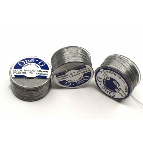 Нитки для бисера TOHO One-G, цвет 14 светло-серый, длина 46м, нейлон, 1030-377, 1шт