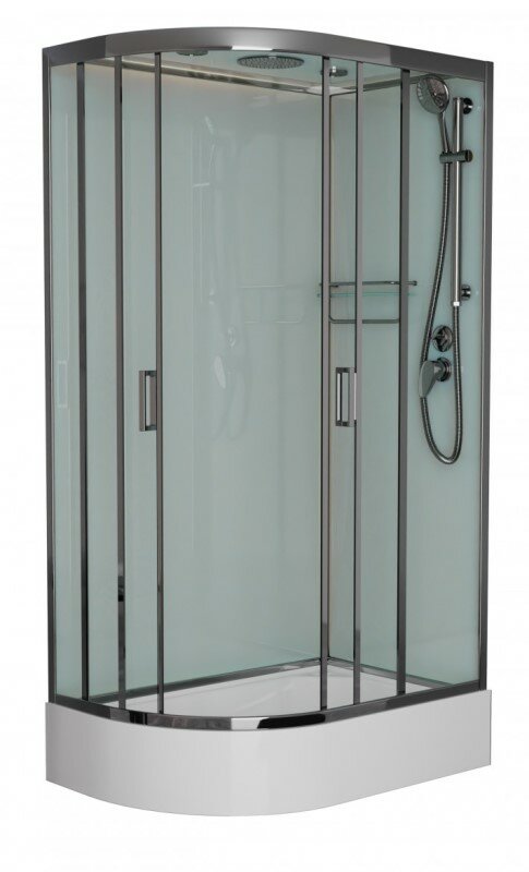 фото Душевая кабина Frank F412/1R М Brilliant правосторонняя средний поддон матовое стекло