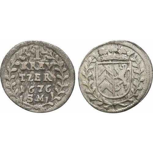Фридрих Казимир (граф Ганау) 1 крейцер - 1 Kreuzer 1676 SM Германия Friedrich Casimir, 1641-1685г. клуб нумизмат монета жетон германии 1991 года серебро фридрих зиберт