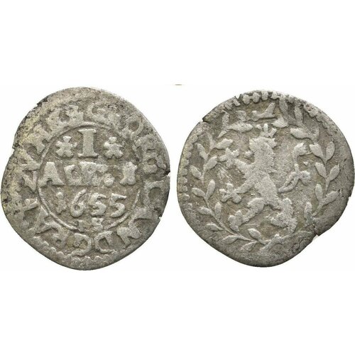 Георг II (1626-1661г.) Гессен-Дармштадтский 1Альбус 1655г. - 1 Albus 1655 Германия германия гессен дармштадт 1 пфенниг 1786 г rf