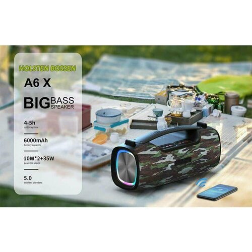 ПортативнаяБеспроводная колонкаМощный звукHOPESTAR A6X6 часов работыКомуфляж 899900₽
