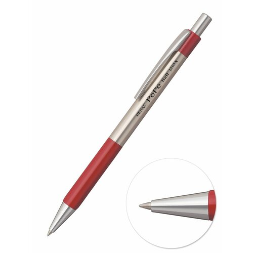 Ручка шариковая 0,5мм PENAC Pepe, синяя + механический карандаш HB 0,5мм, красный