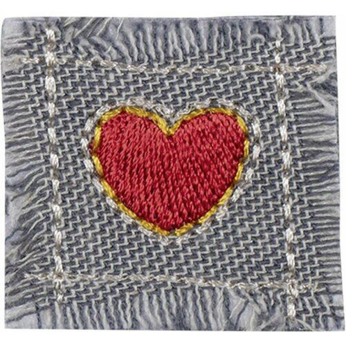Термонаклейка HKM Textil - Сердце, серая, 3.5 х 3.5 см, 1 шт