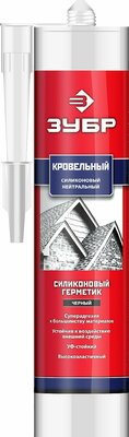 ЗУБР 280 мл черный, Кровельный силиконовый герметик, профессионал (41238-4)