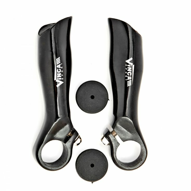 фото Рога с логотипом (пара) чёрные, алюм, 22.2*105мм, инд. уп. Vinca Sport