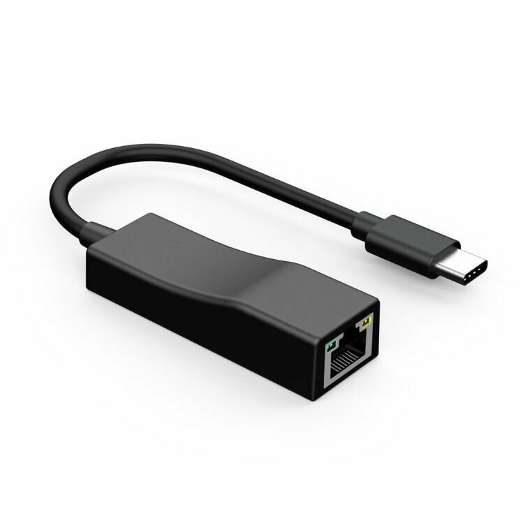 Внешняя сетевая Ethernet карта USB Type-C - LAN (RJ45), 1000 Мбит/с, адаптер - переходник для ноутбука