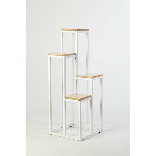 Подставка для цветов напольная цветочница стеллаж Чикаго белый сандал 6890₽