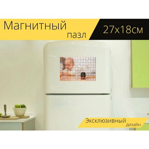 Магнитный пазл Ребенок, детка, играть на холодильник 27 x 18 см. магнитный пазл детка малышка месяцы на холодильник 27 x 18 см