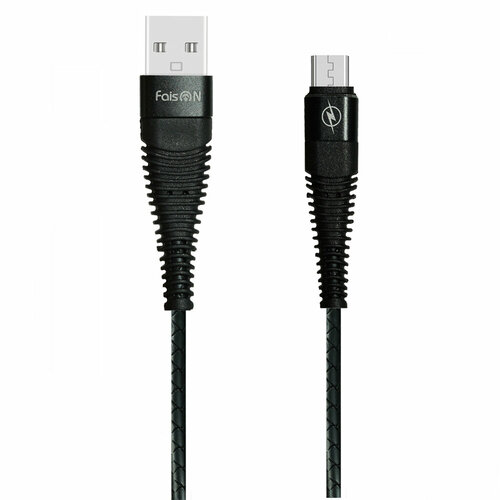 Кабель USB - микро USB FaisON FX8, 1.0м, 2.1A, цвет: чёрный