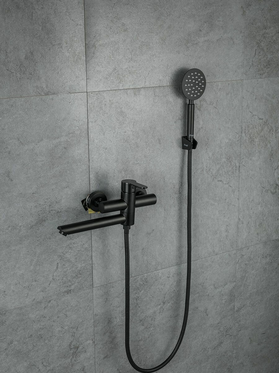 Смеситель для ванны с душем Frap H801 , черный - фото №15