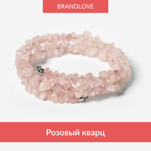 Жесткий браслет BL Jewelry Freeform, кварц, хризоколла, турмалин, яшма, янтарь, лазурит, гранат, коралл, 1 шт., размер 16 см, розовый