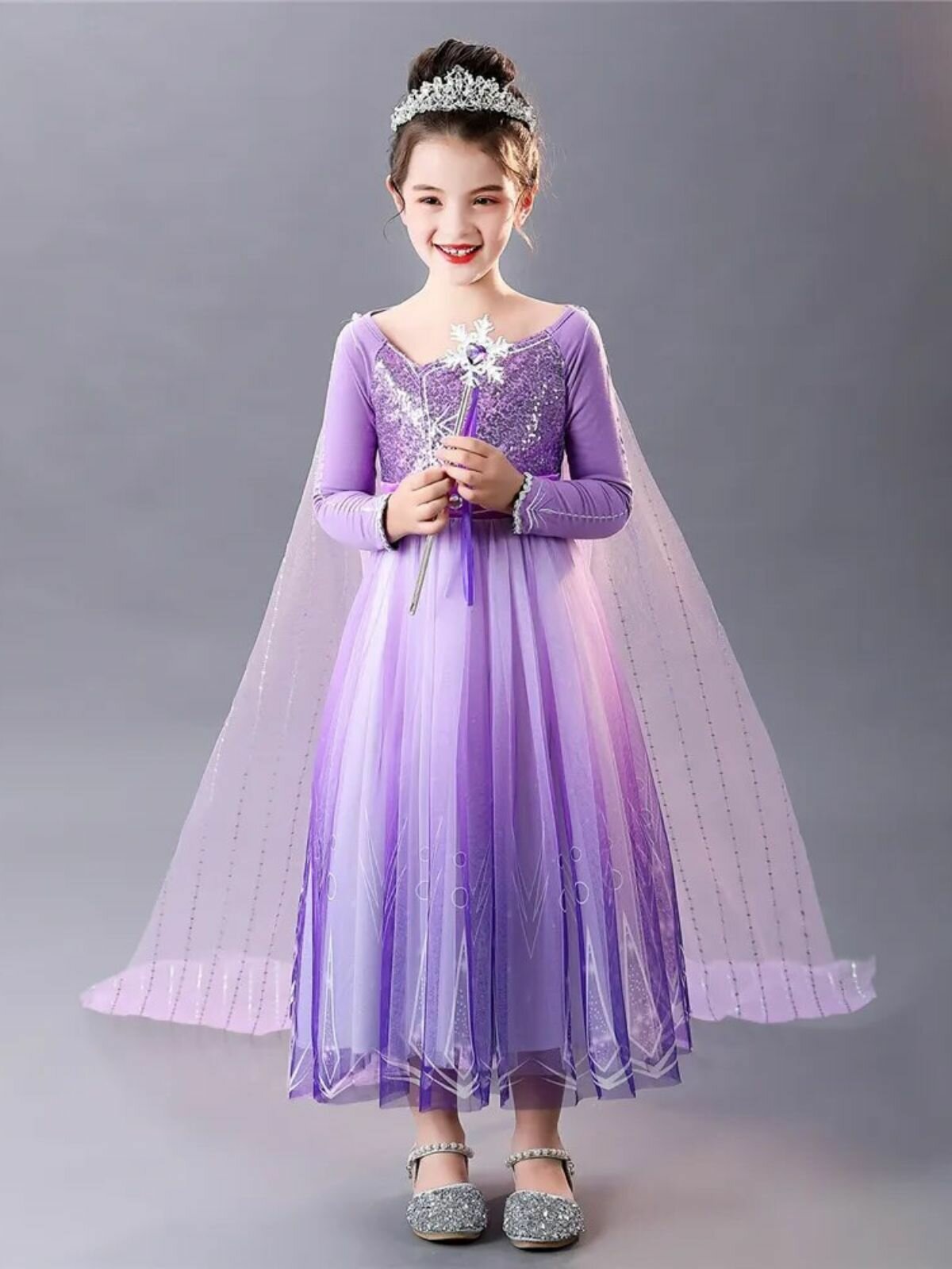 Платье для девочки Эльза Сиреневая размер 130