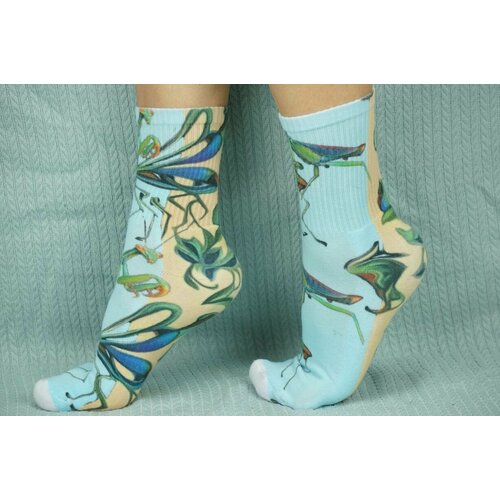 фото Носки , размер 36/41, бежевый, синий хлопковые cotton print