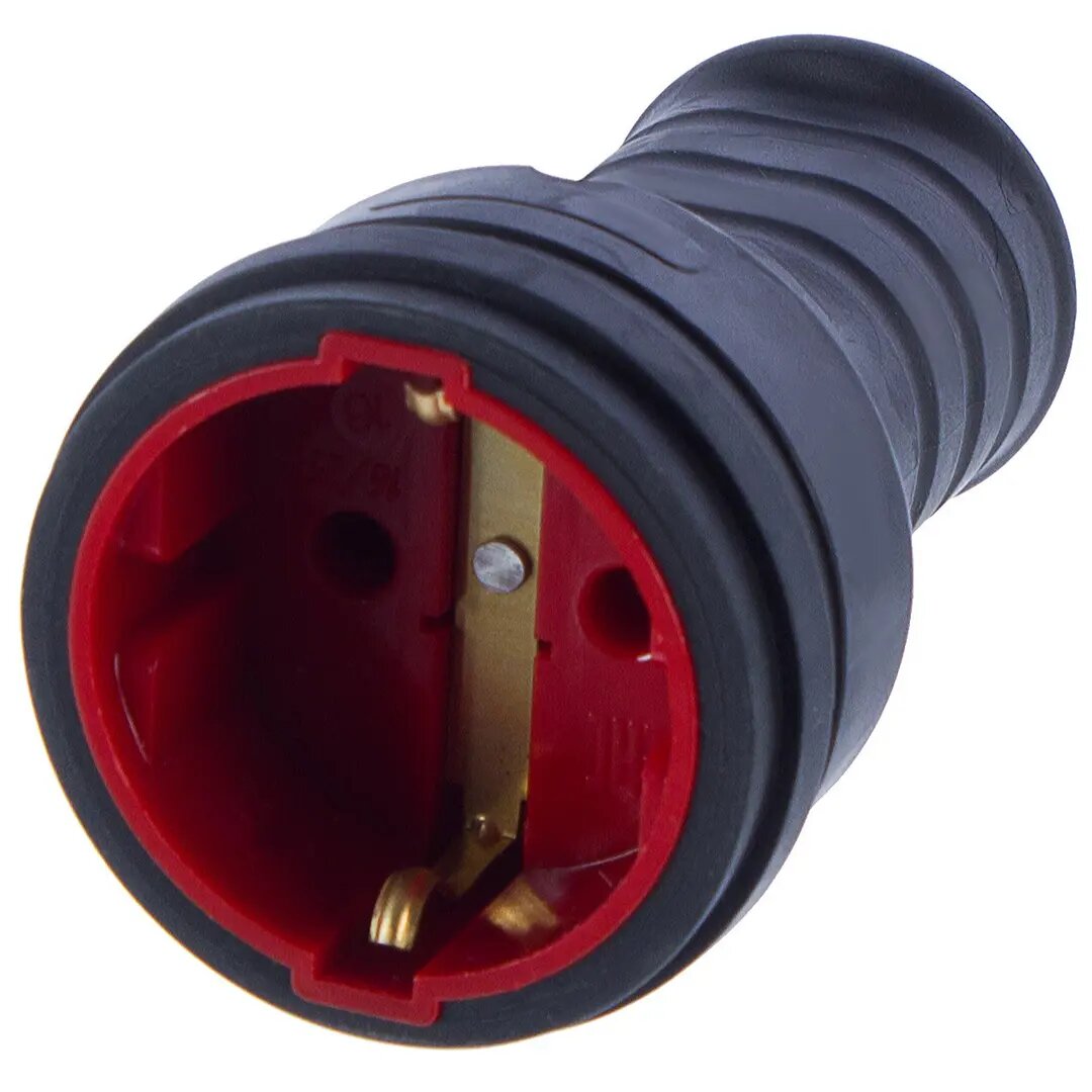 фото Розетка чёрная с заземлением 230 В