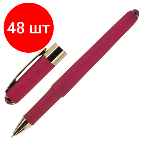 Комплект 48 шт, Ручка шариковая BRUNO VISCONTI Monaco, пурпурный корпус, узел 0.5 мм, линия 0.3 мм, синяя, 20-0125/22