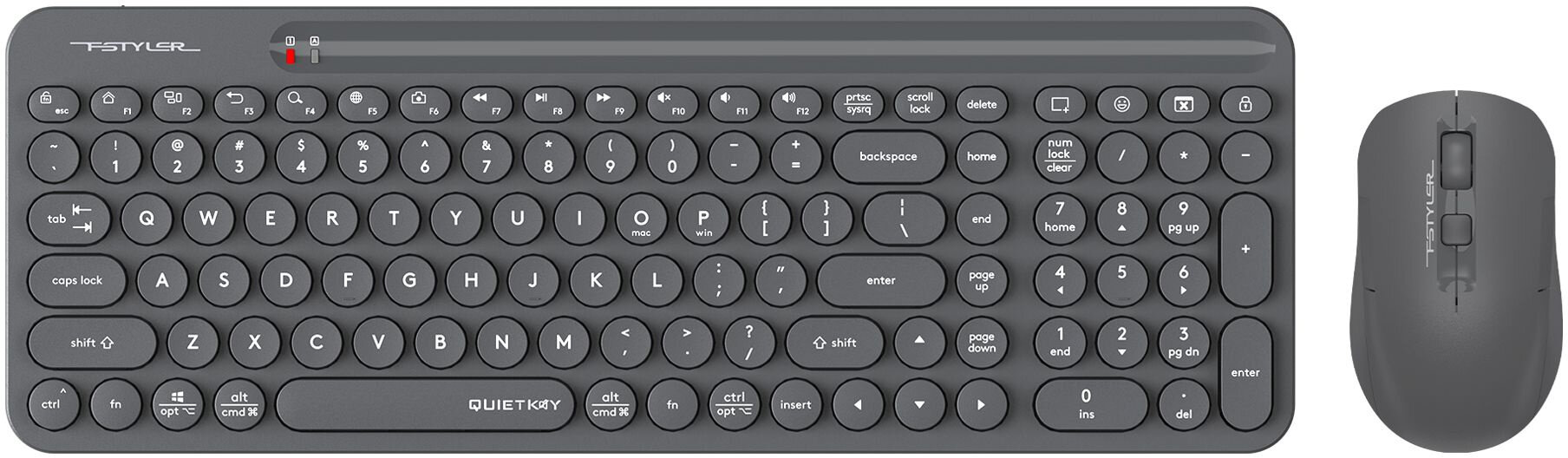 Комплект клавиатура+мышь A4Tech Fstyler FG3300 Air серый/серый