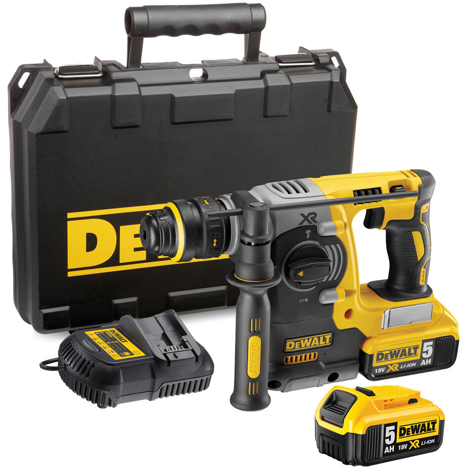 Аккумуляторный бесщеточный перфоратор DEWALT 18 В, 2.1 Дж, 4600 уд/мин, 1100 об/мин, с 2 АКБ 5 Ач и ЗУ, в кейсе TSTAK, - фото №15