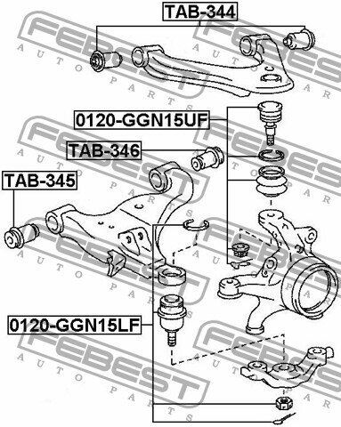 Опора шаровая переднего нижнего рычага 0120GGN15LF, 0120GGN15LF FEBEST 0120-GGN15LF