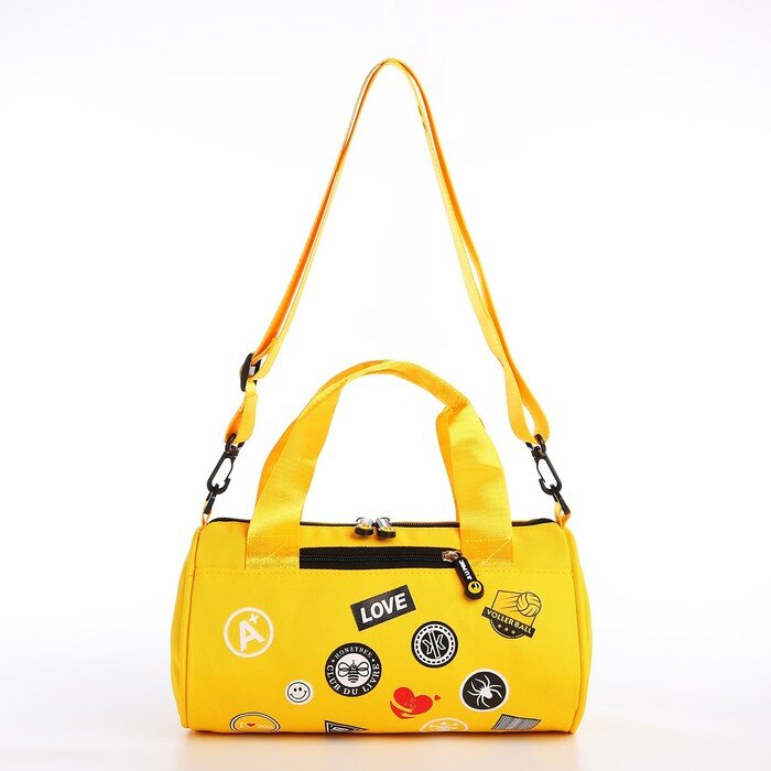 фото Сумка молодёжная на молнии, цвет жёлтый