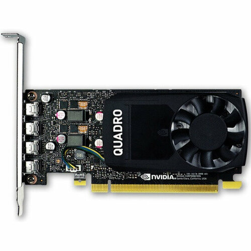 Nvidia Quadro P1000 4GB GDDR5 128-bit 4 x mDP 14 RTL box incl vga 4xmDP-DP FH low profile planks docs 6688400₽