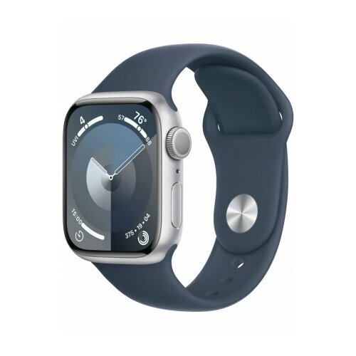 Умные часы Apple Watch Series 9 GPS 45 мм Aluminium Case with Sport Band SM silverstorm blue 4199000₽