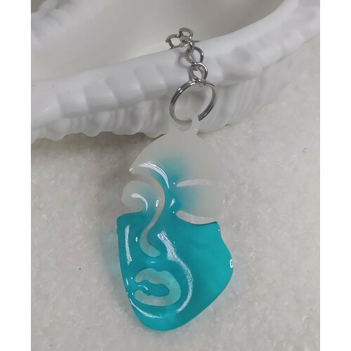 Брелок Ручная работа, каждая единица товара неповторима, глянцевая фактура, голубой