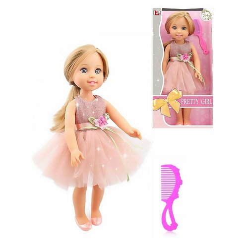 Кукла в нарядном платье с расческой 36 см, LS1502-1 кукла ls1502 аня с лиловыми волосами в коробке