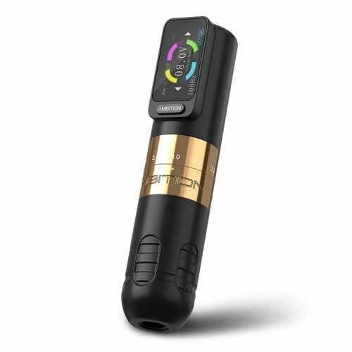 Беспроводная машинка ручка для тату и татуажа Ambition Seher Adjustable Stroke Gold золотистый, gold