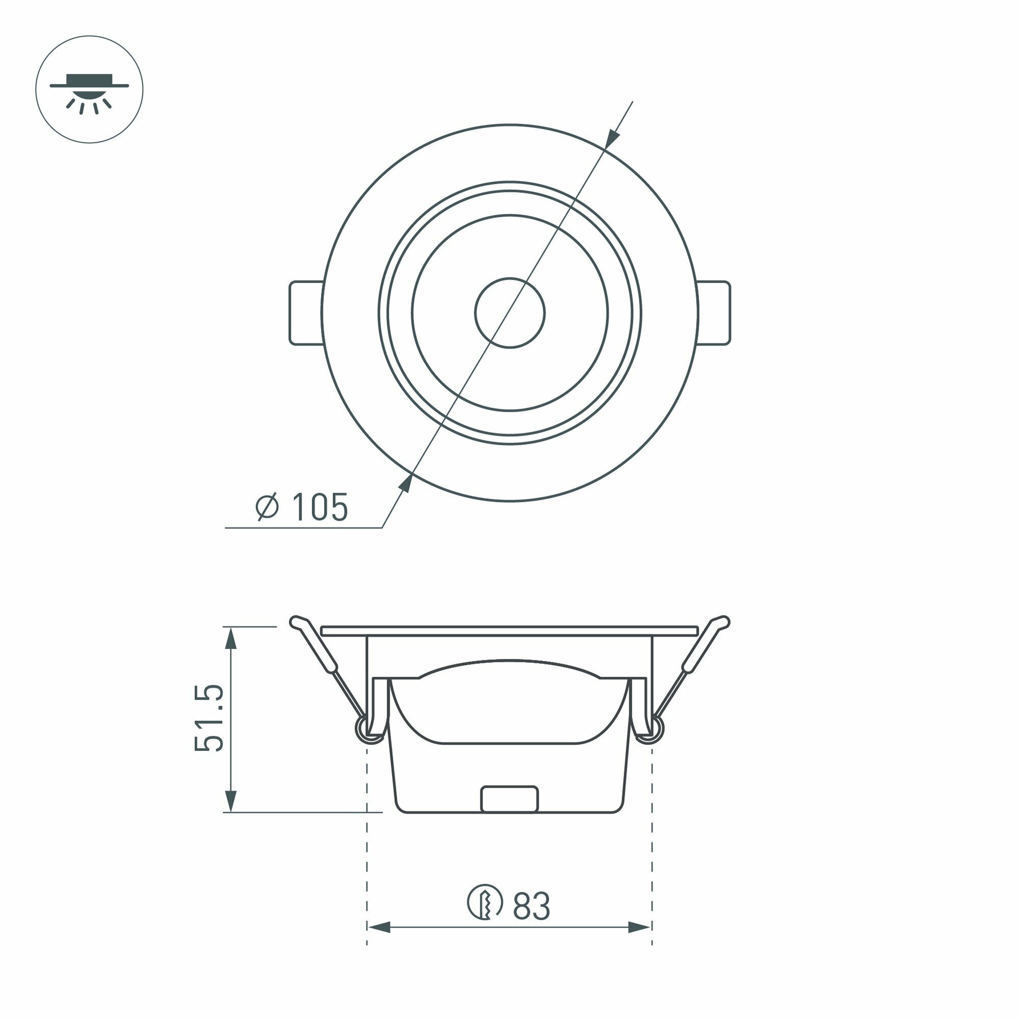 Встраиваемый светодиодный светильник Arlight LTD-Polar-Turn-R105-10W Day4000 / - фото №10