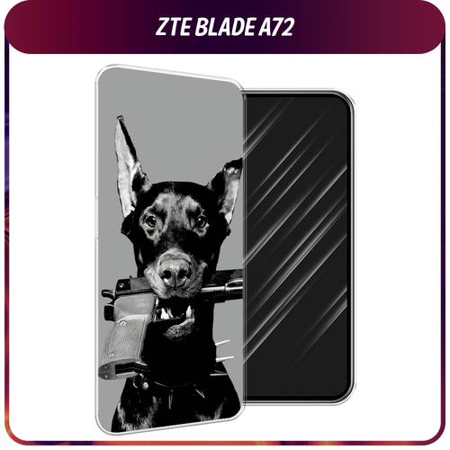 Силиконовый чехол на ZTE Blade A72/V40 Vita / ЗТЕ Блэйд А72/V40 Вита Доберман силиконовый чехол на zte blade a72 v40 vita зте блэйд а72 v40 вита шкодливые котики прозрачный