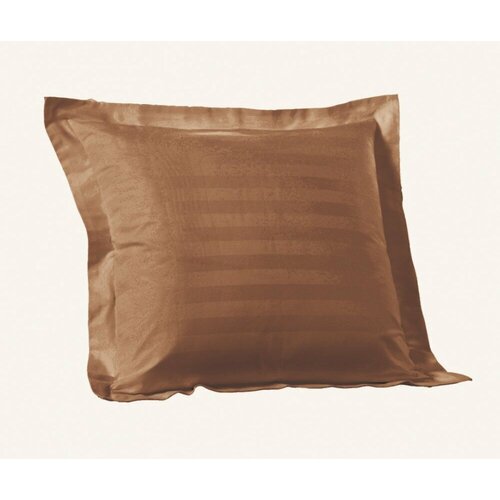 Наволочка однотонная страйп сатин коричневая 70Х70 - 2 шт 1421₽