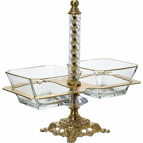 Менажница на ножке двухсекционная