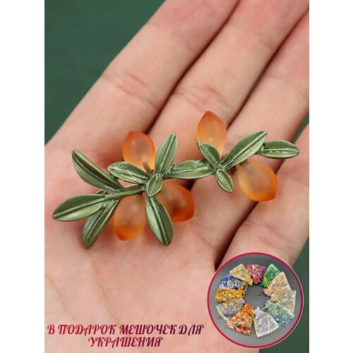 Брошь, оранжевый