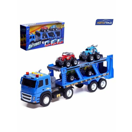 Грузовик инерционный Автовоз с 4 джипами световые эффект 2617₽