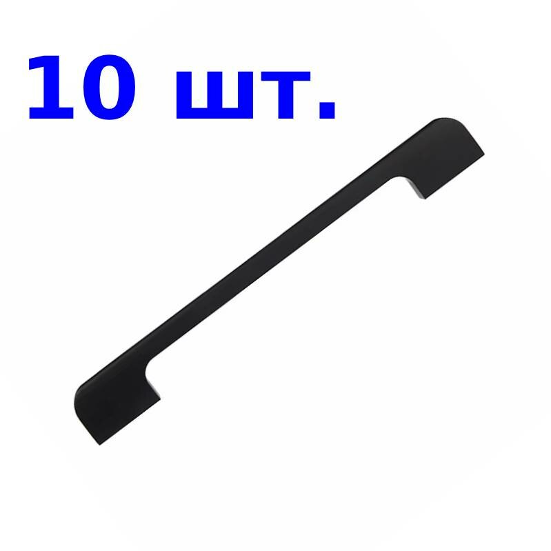 фото Ручка-скоба мебельная, 128 мм, 145*8*25мм, матовый черный