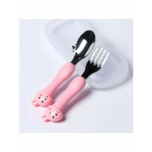 Набор детских столовых приборов в футляре Зайчата 910₽