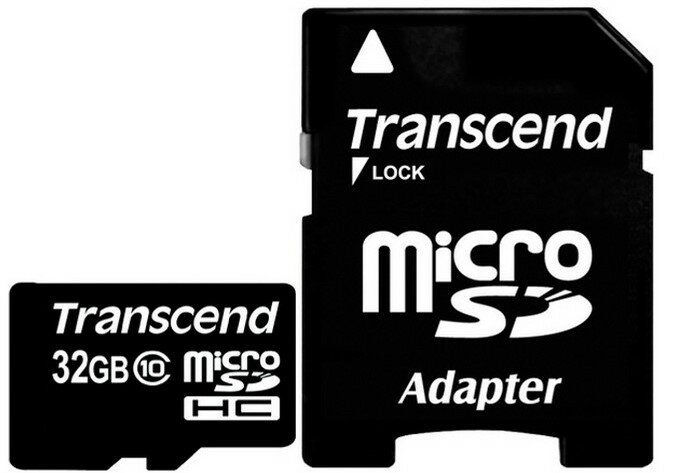 Карта памяти Transcend microSDHC Premium 200X Class 10 (20/10/MB/s) 32GB + ADP
