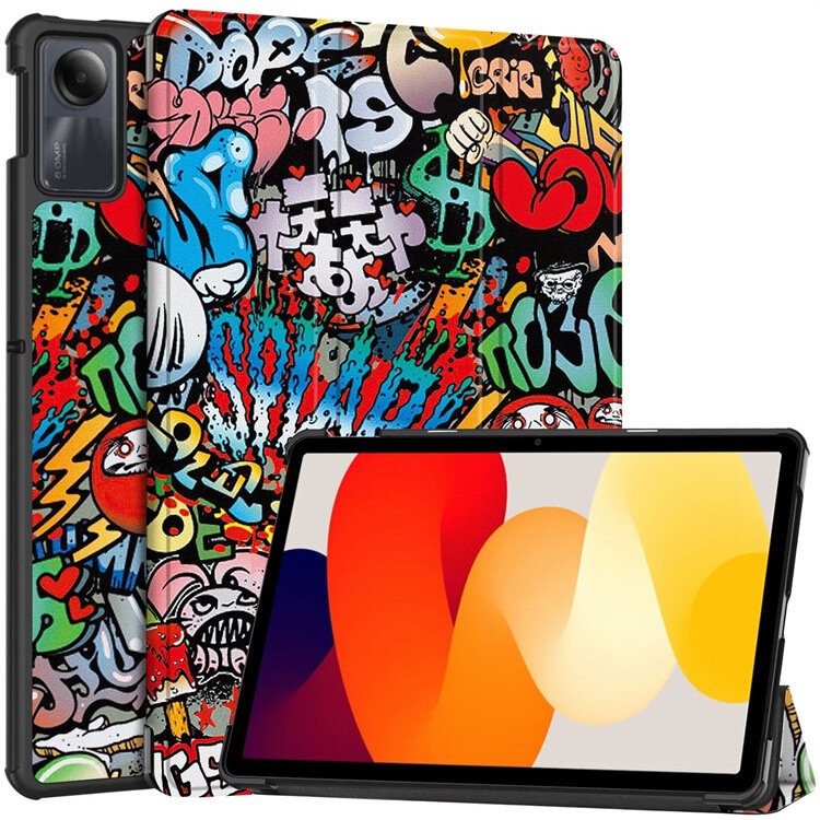 Чехол для планшета Redmi Pad SE (11 дюймов), с магнитом и красивым рисунком (Граффити)