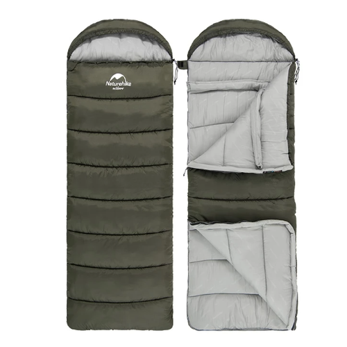 Спальный мешок Naturehike U250 U Series Twine Cotton зелёный молния слева 4959₽