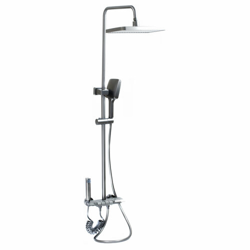 Душевая система SANTREK AQUA-1305 PRESTIGE (SAP-1305) шар. d-28 с верхним душем, смесителем, гигиен лейкой (оруж сталь)