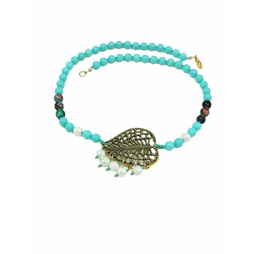 Колье Piperita, длина 52 см, голубой, бирюзовый