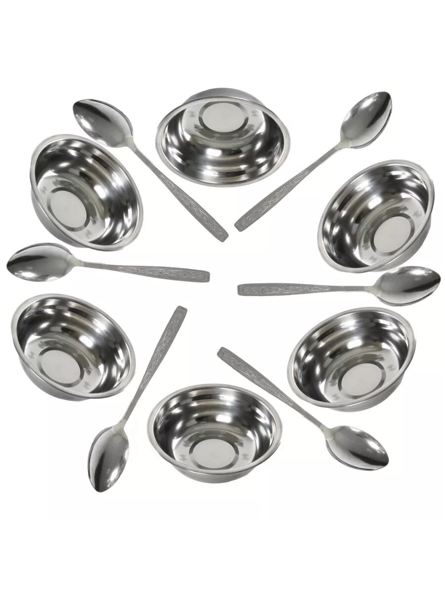 фото Тарелки походные с ложками. Комплект 12 шт