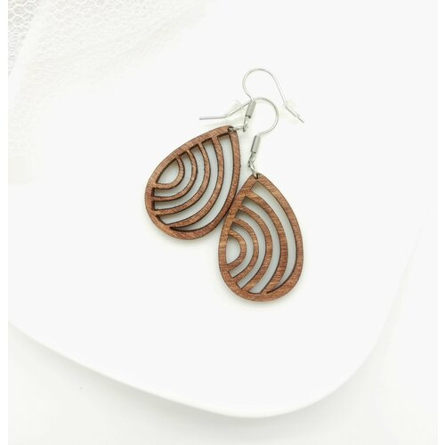 Серьги J.Mi, дерево, коричневый