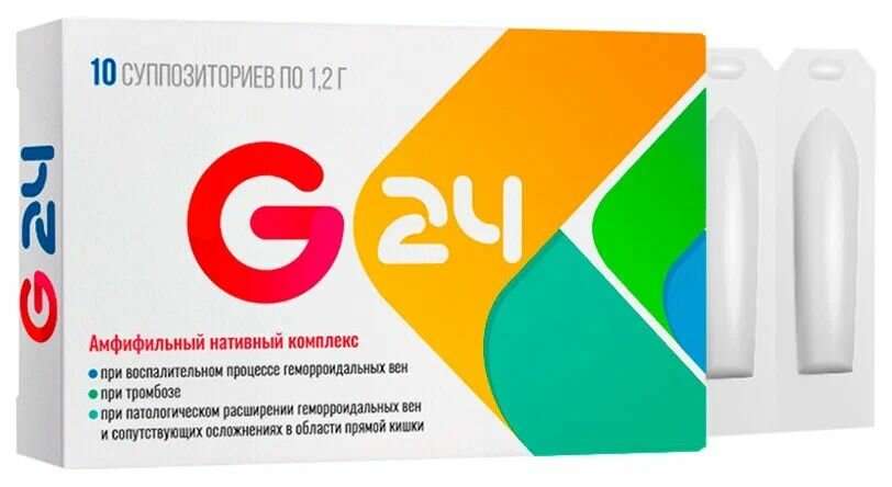 Суппозитории Ректальные От Геморроя Ректальные свечи от геморроя G24 - 4 упаковки по 10 шт