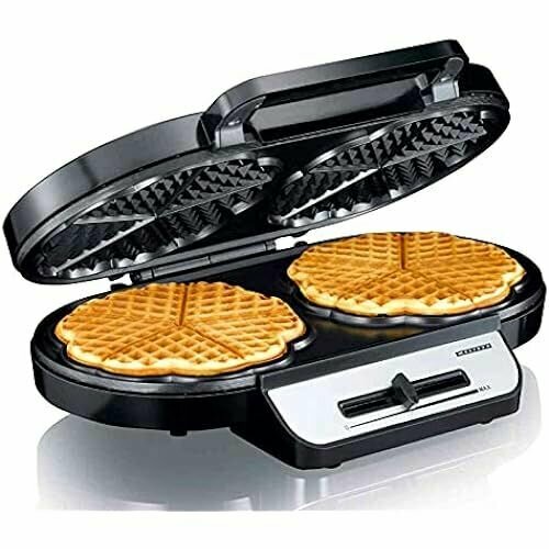 MELISSA 16250087 Непрерывный контроль температуры двойная вафельница антипригарные пластины 1200 Вт вафли-сердечки из черной матовой нержавеющей стали 1460000₽