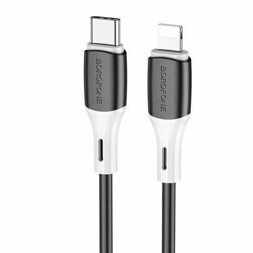 Кабель для зарядки Type-C на iPhone 8pin lightning Borofone BX79 силикон черный 1248₽