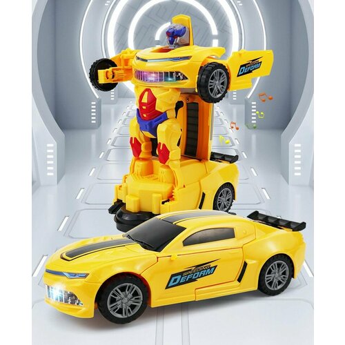 Интерактивная движущаяся игрушка трансформер Бамблби со свето-музыкой